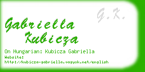 gabriella kubicza business card